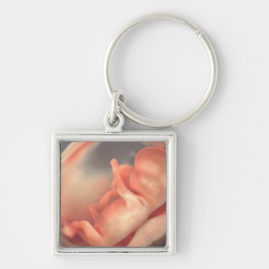 Moderne Eenvoudige Sonogram Echografie Nieuwe Baby Sleutelhanger (Voorkant)