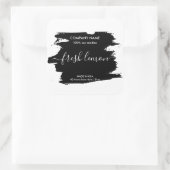 Moderne, eenvoudige, Soy Candle Black & White Vierkante Sticker (Tas)