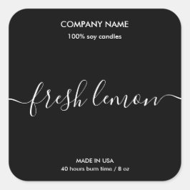 Moderne, eenvoudige, Soy Candle Black & White Vierkante Sticker