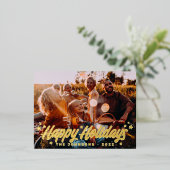 Moderne Eenvoudige Speelse Begroetingen Sterren Fa Folie Feestdagen Briefkaart (Staand Voorkant)