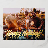 Moderne Eenvoudige Speelse Begroetingen Sterren Fa Folie Feestdagen Briefkaart (Voorkant)