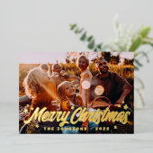 Moderne Eenvoudige Speelse Begroetingen Sterren Fa Folie Feestdagenkaart (Staand Voorkant)