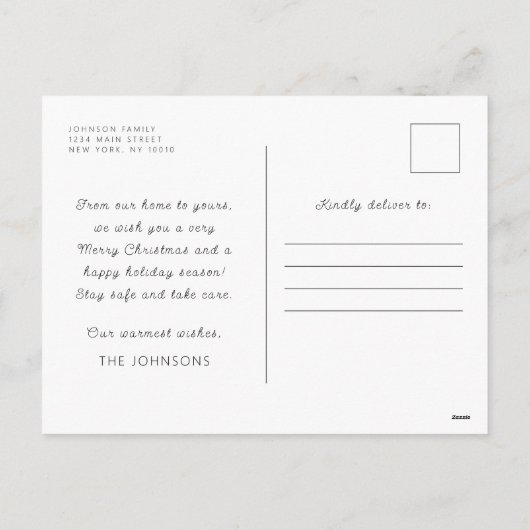 Moderne eenvoudige speelse groetjes Sterren Feestdagenkaart (Achterkant)