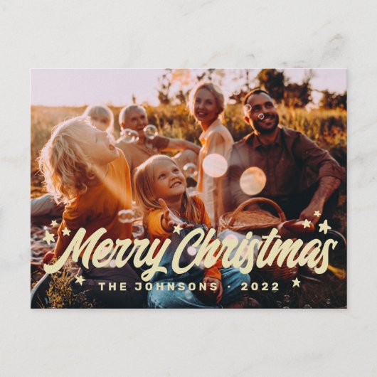 Moderne eenvoudige speelse groetjes Sterren Feestdagenkaart (Voorkant)