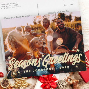 Moderne eenvoudige speelse groetjes Sterren Feestdagenkaart