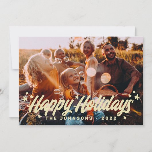 Moderne eenvoudige speelse groetjes Sterren Feestdagenkaart (Voorkant)