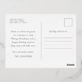 Moderne eenvoudige speelse groetjes Sterren Folie Feestdagen Briefkaart (Achterkant)