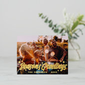 Moderne eenvoudige speelse groetjes Sterren Folie Feestdagen Briefkaart (Staand Voorkant)