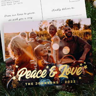 Moderne eenvoudige speelse groetjes Sterren Folie Feestdagen Briefkaart