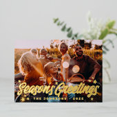 Moderne eenvoudige speelse groetjes Sterren Folie Feestdagenkaart (Staand Voorkant)