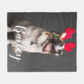 Moderne eenvoudige speelse huisdier foto fleece deken (Voorkant (Horizontaal))