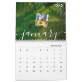 Moderne eenvoudige speelse script aangepaste famil kalender (Jan 2027)