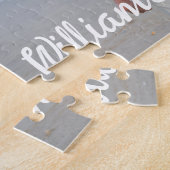 Moderne Eenvoudige Speelse Script Familie Foto Leg Legpuzzel (Zijkant)