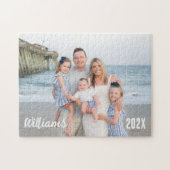 Moderne Eenvoudige Speelse Script Familie Foto Leg Legpuzzel (Horizontaal)