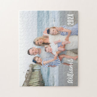 Moderne Eenvoudige Speelse Script Familie Foto Leg Legpuzzel