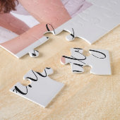 Moderne Eenvoudige Speelse Script Familie Foto Legpuzzel (Zijkant)