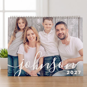 Moderne Eenvoudige Speelse Script Familie Foto's Kalender