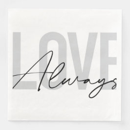 Moderne, eenvoudige stadtypografie "Liefde Altijd" Servet
