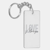 Moderne, eenvoudige stadtypografie "Liefde Altijd" Sleutelhanger (Voorkant Links)