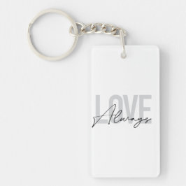 Moderne, eenvoudige stadtypografie "Liefde Altijd" Sleutelhanger