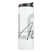 Moderne, eenvoudige stadtypografie "Liefde Altijd" Thermosbeker (Gedraaid links)