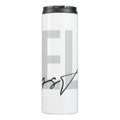 Moderne, eenvoudige stadtypografie "Liefde Altijd" Thermosbeker (Achterkant)