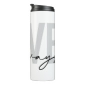 Moderne, eenvoudige stadtypografie "Liefde Altijd" Thermosbeker (Geroteerd rechts)