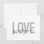 Moderne, eenvoudige, stedelijke, coole design Love Briefkaart (Voorkant / Achterkant)