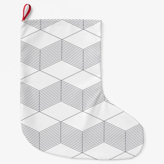 Moderne, eenvoudige, stedelijke, trendy grafische  grote kerstsok (Voorkant)