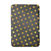 Moderne eenvoudige steenkool en goudpokkendots badmat (Voorkant Verticaal)