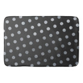 Moderne eenvoudige steenkoolzilver poladots badmat (Voorkant)