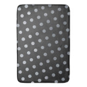 Moderne eenvoudige steenkoolzilver poladots badmat (Voorkant Verticaal)