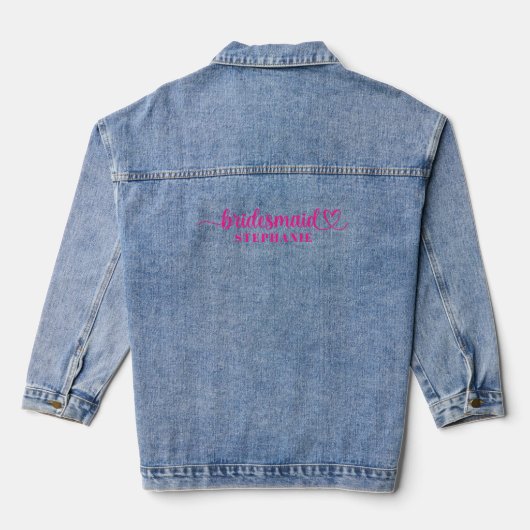 Moderne, eenvoudige, stijlvolle bridesmaïde cadeau denim jacket (Achterkant)