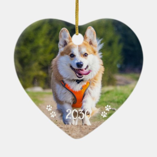 Moderne Eenvoudige Stijlvolle Gepersonaliseerde Fo Keramisch Ornament (Achterkant)