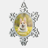 Moderne Eenvoudige Stijlvolle Gepersonaliseerde Fo Tin Sneeuwvlok Ornament (Rechts)