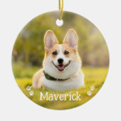 Moderne eenvoudige stijlvolle gepersonaliseerde hu keramisch ornament (Voorkant)