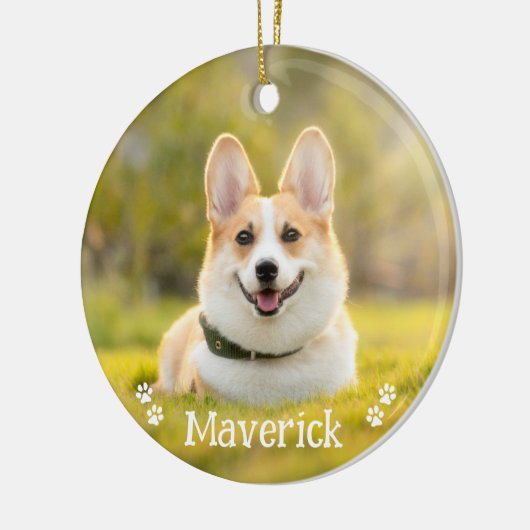 Moderne eenvoudige stijlvolle gepersonaliseerde hu keramisch ornament (Links)