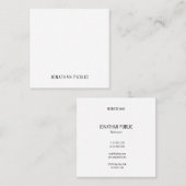 Moderne, eenvoudige, stijlvolle Sjabloon Vierkante Visitekaartje (Voorkant / Achterkant)