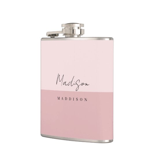 Moderne, eenvoudige, stijlvolle, zwarte roze Vinta Heupfles (Links)