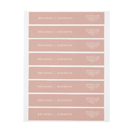 Moderne Eenvoudige Stoffige Roze Elegante Bruiloft (Vel)