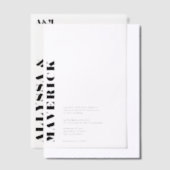 Moderne Eenvoudige Stoute Zwarte Typografie Trouwe Vellum Uitnodigingen (Offset)