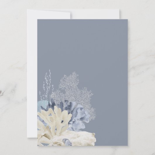 Moderne, eenvoudige strand bruiloft opslaan van de kaart (Achterkant)