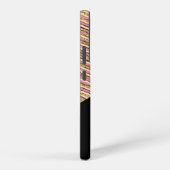 Moderne eenvoudige Stripes Monogram kleurrijk Gold Samsung Galaxy Hoesje (Rechterkant)