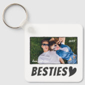Moderne Eenvoudige Strips Beste Vrienden BFF Foto Sleutelhanger (Voorkant)