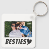 Moderne Eenvoudige Strips Beste Vrienden BFF Foto Sleutelhanger (Achterkant)