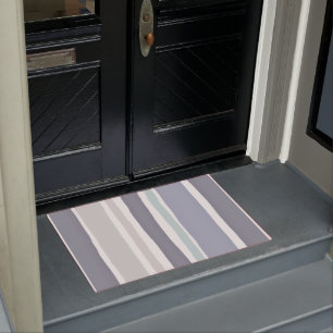 Moderne, eenvoudige strook, blauw en grijs deurmat
