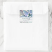 Moderne Eenvoudige Succulente Kwekerij Foto Vierkante Sticker (Tas)