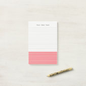 Moderne Eenvoudige Tangerine Roze Lined Notes (Op bureau)