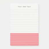 Moderne Eenvoudige Tangerine Roze Lined Notes (Voorkant)