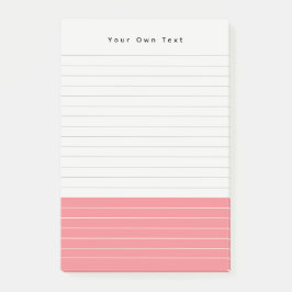 Moderne Eenvoudige Tangerine Roze Lined Notes